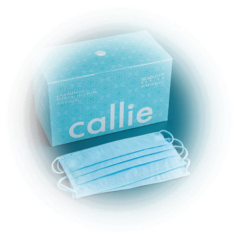 Callie Mask 4 Ply Premium Surgical Face Mask Headloop Design Windsurf Blue (50pcs)