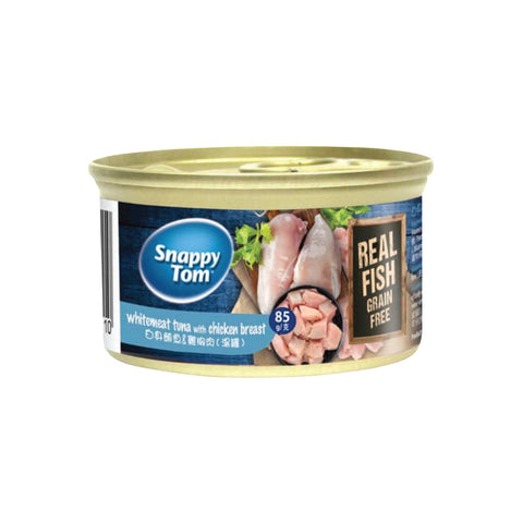 Snappy Tom Real Fish Grain Free Whitemeat Tuna with Chicken Breast (85g)
