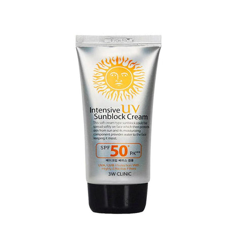 3W CLINIC Intensive UV Sunblock Cream SPF50+ PA+++ (40ml) - Clearance
