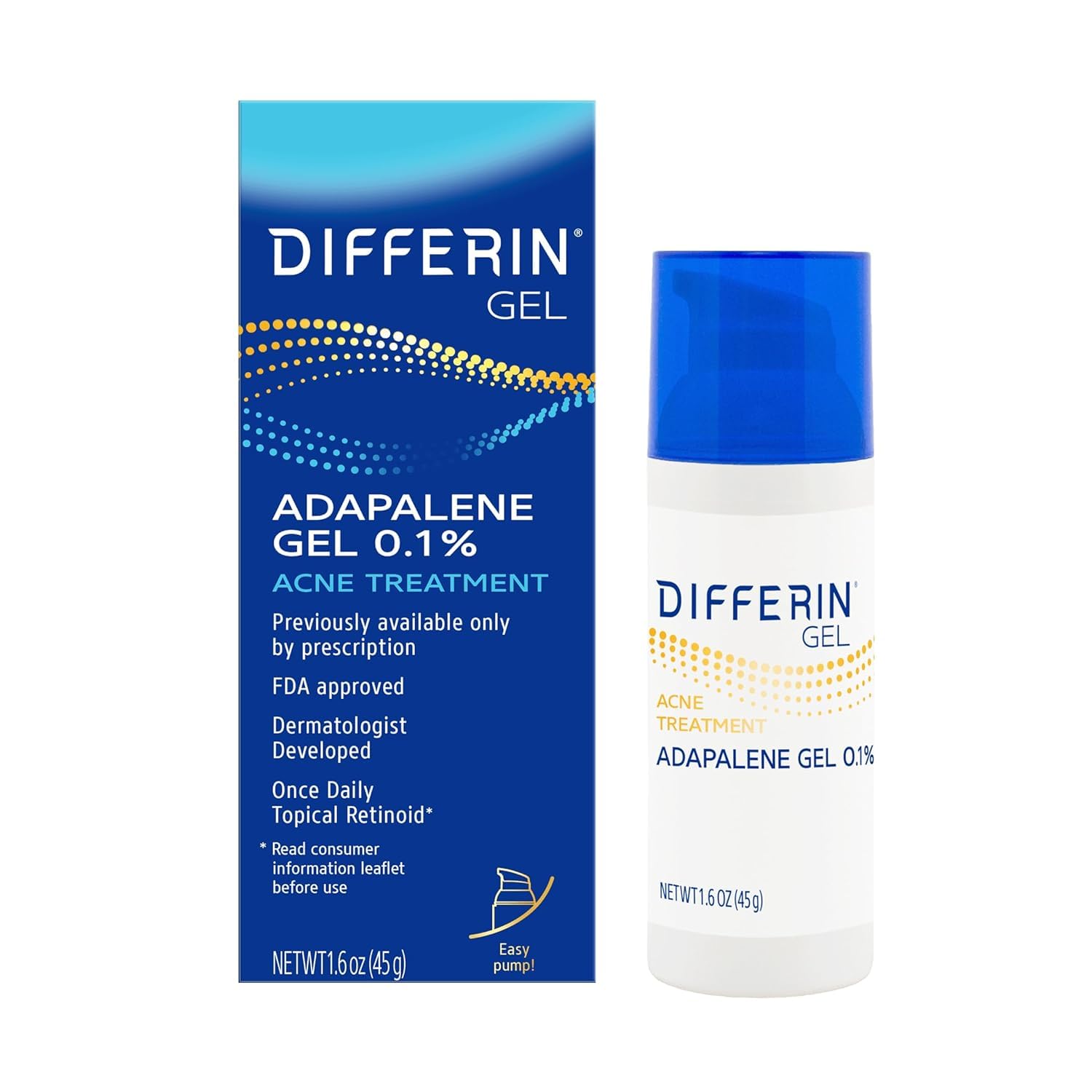 Easy Pump! Gel Adapalene Gel 0.1% Acne Treatment (45g)