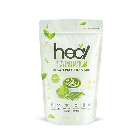 Heal Nutrition Heavenly Matcha Vegan Protein Shake Powder (15 Servings)