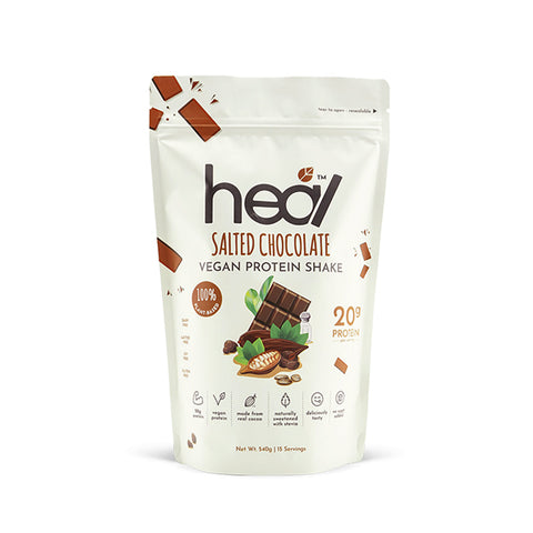 Heal Nutrition Salted Chocolate Vegan Protein Shake Powder (15 Servings)