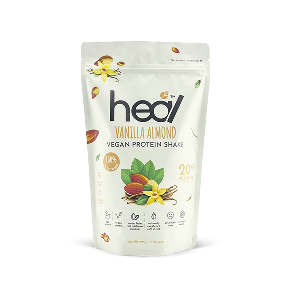 Heal Nutrition Vanilla Almond Vegan Protein Shake Powder (15 Servings)