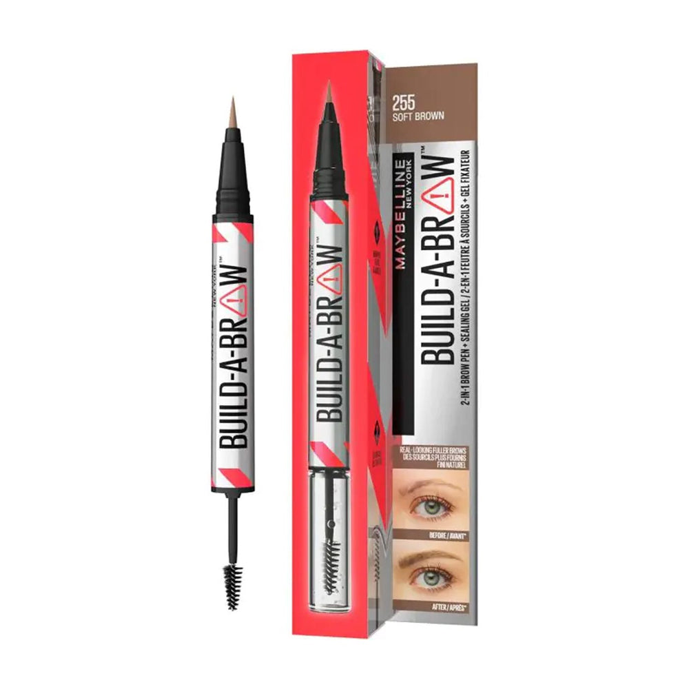 Maybelline Build-A-Brow 2 in 1 Brow Pen + Sealing Gel 255 soft brown