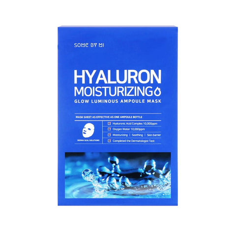 Some By Mi Hyaluron Moisturising Glow Luminous Ampoule Mask (10pc) - Clearance