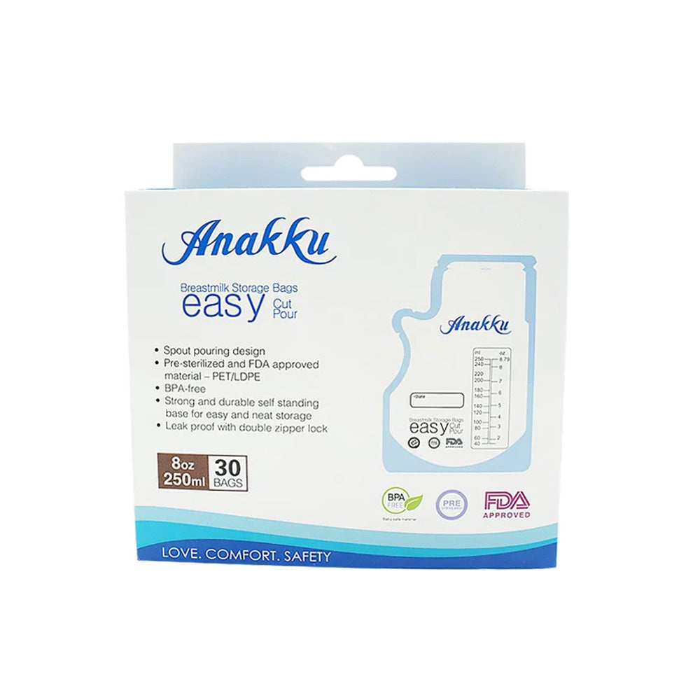 Anakku Breastmilk Storage Bags Easy Cut Pour 250ml (30pcs)