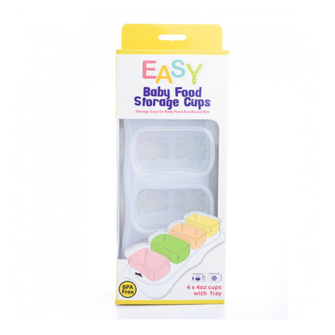 Easy Baby Food Storage Cups White 120ml (4pcs)