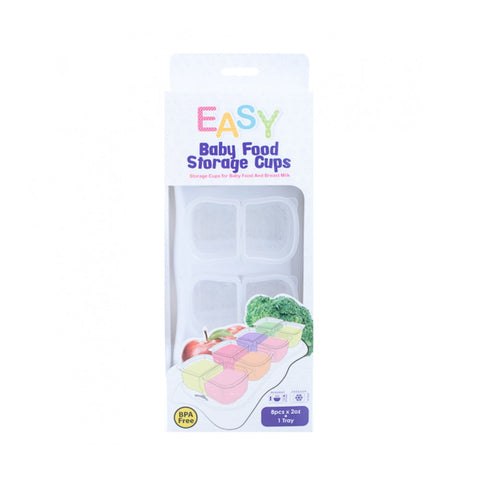Easy Baby Food Storage Cups White 60ml (8pcs) - Clearance