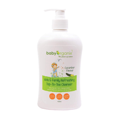 Baby Organix Kids & Family Top To Toe Cleanser Cucumber (400ml)