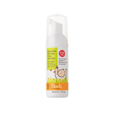 Buds Organic Baby Safe Anti-Bac Foam Sanitiser (50ml) - Clearance
