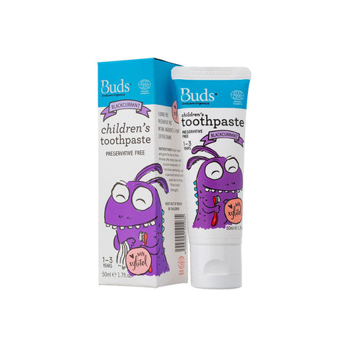 Buds Organic Children's Toothpaste with Xylitol Blackcurrant (50ml) - Clearance
