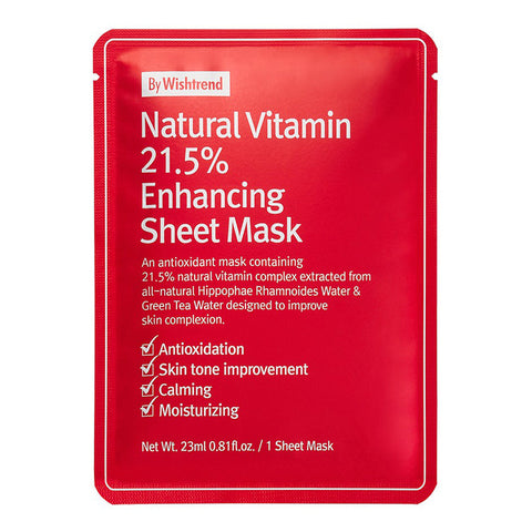 By Wishtrend Natural Vitamin 21.5% Enhancing Sheet Mask (1pcs) - Clearance