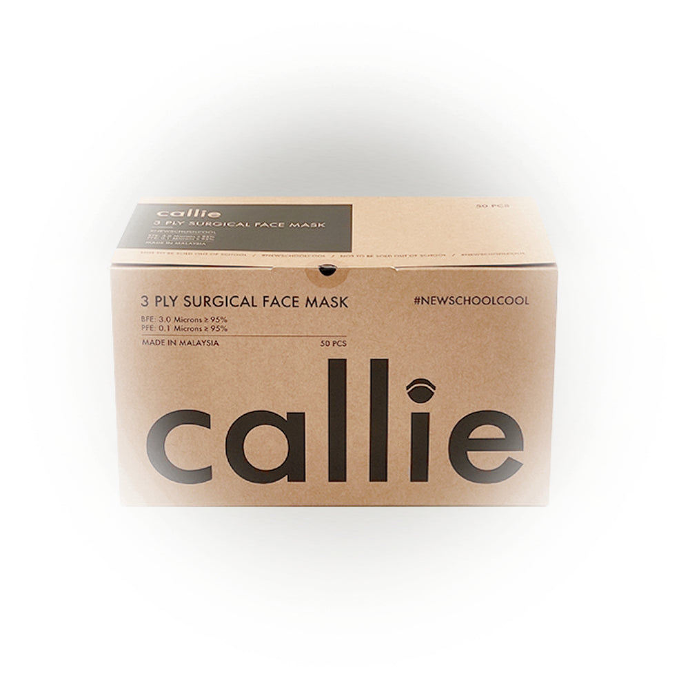 Callie Mask 3 Ply Surgical Face Mask #NEWSCHOOLCOOL Ultra Blackout (50pcs)