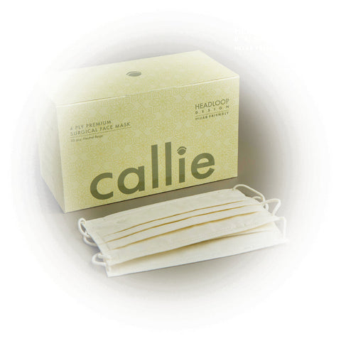 Callie Mask 4 Ply Premium Surgical Face Mask Headloop Design Neutral Beige (50pcs) - Giveaway