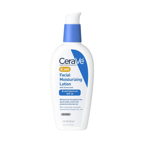 CeraVe AM Facial Moisturizing Lotion with Sunscreen Broad Spectrum SPF 30 (60ml) - Clearance