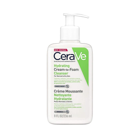CeraVe Hydrating Cream-to-Foam Cleanser (236ml) - EU/UK Version