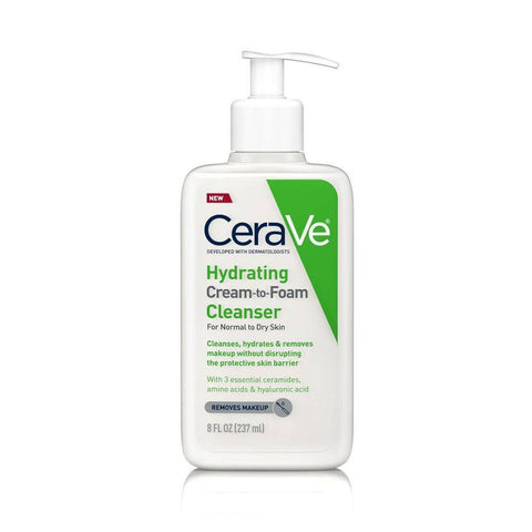 CeraVe Hydrating Cream-to-Foam Cleanser (237ml) - Clearance