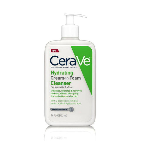 CeraVe Hydrating Cream-to-Foam Cleanser (473ml) - Clearance