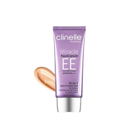 Clinelle Whiten Up EE Even Effect Cream SPF50 PA++ #Ivory (30ml) - Clearance