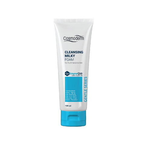 Cosmoderm Cleansing Milky Foam Q10 (100ml) - Clearance