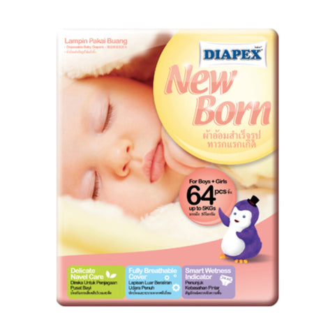 DIAPEX New Born Baby Diaper (64pcs) - Clearance