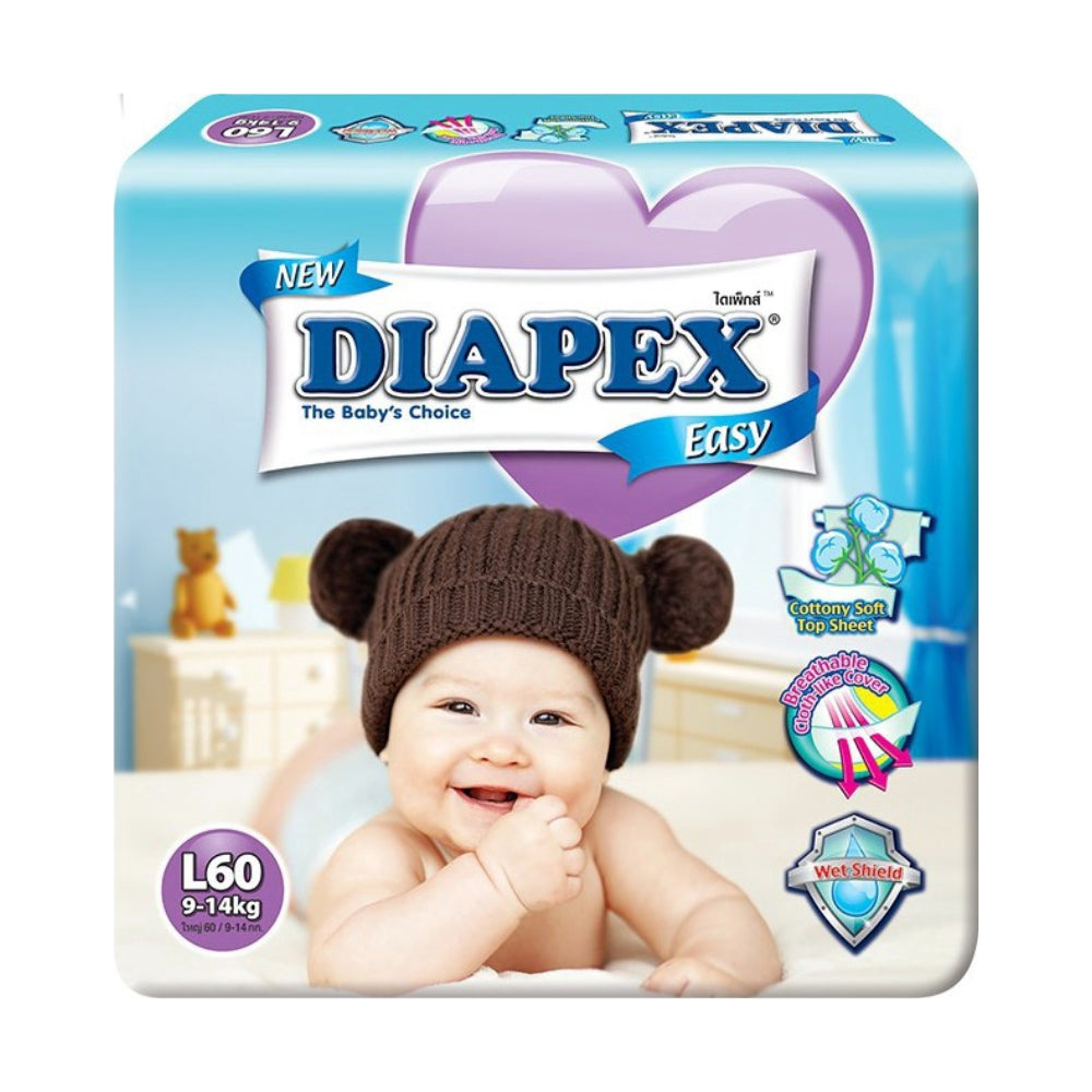 DIAPEX Easy Baby Diapers Mega Pack L60 9-14Kg (60pcs)