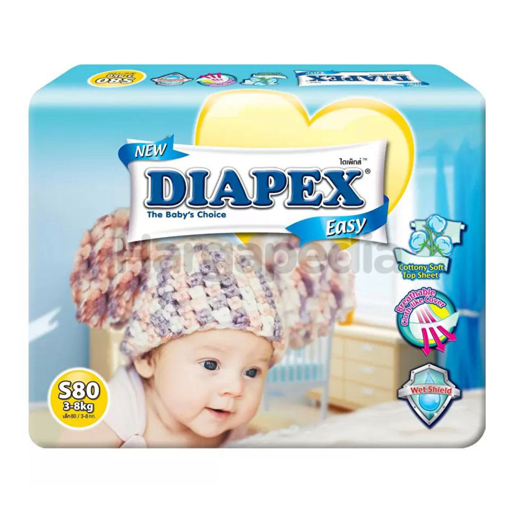 DIAPEX Easy Baby Diapers Mega Pack S80 3-8Kg (80pcs) - Clearance