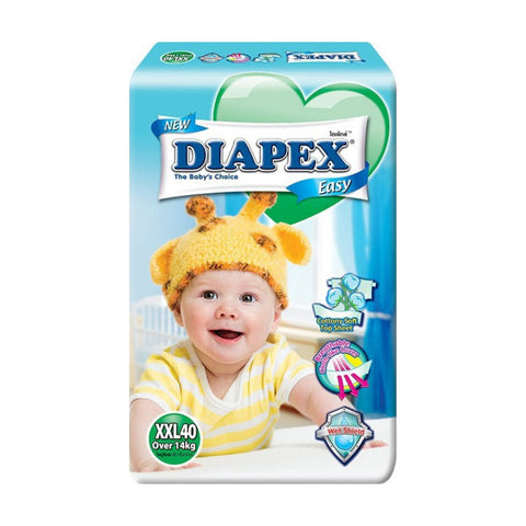 DIAPEX Easy Baby Diapers Mega Pack XXL40 over 14Kg (40pcs) - Clearance
