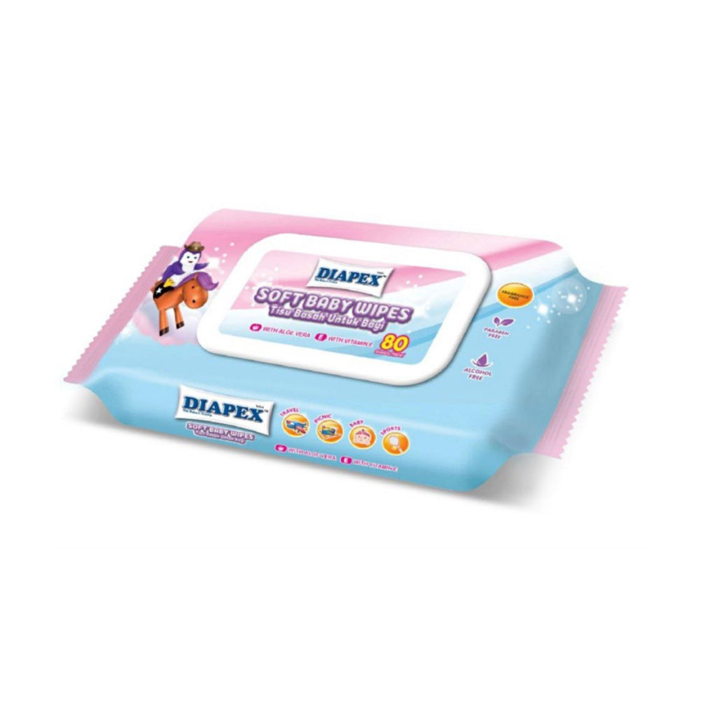 DIAPEX Soft Baby Wipes Fragrance Free (80pcs) - Clearance