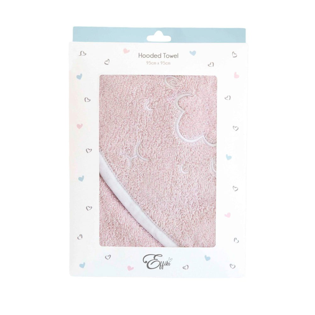 Effiki Embroidered Hooded Towel Effiki Sheep Pink 95x95cm (1pcs) - Clearance
