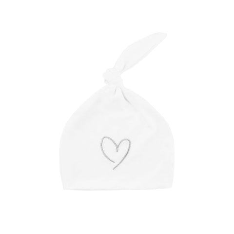 Effiki Newborn Hat Effiki 100% Cotton White With Gray Heart 0-1 Month (1pcs)