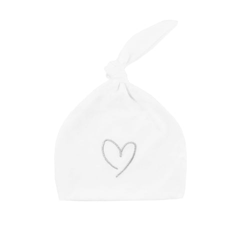 Effiki Newborn Hat Effiki 100% Cotton White With Gray Heart 1-3 Months (1pcs) - Clearance