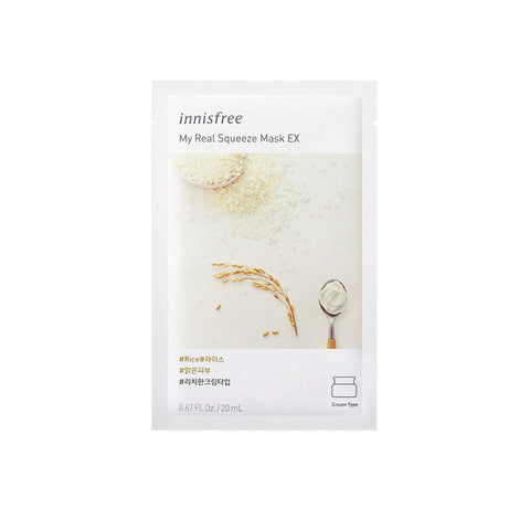 Innisfree My Real Squeeze Mask EX - Rice (1pc) - Clearance