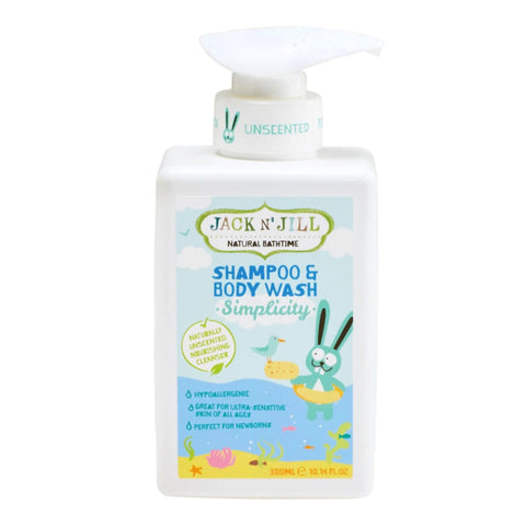 Jack N' Jill Natural Bathtime Organic Shampoo & Body Wash Simplicity (300ml) - Giveaway