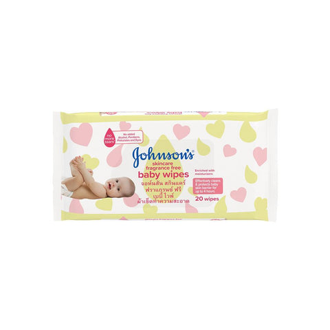 Johnson's Baby Skincare Fragrance Free Baby Wipes (20pcs) - Clearance