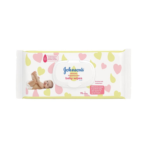 Johnson's Baby Skincare Fragrance Free Baby Wipes (75pcs)