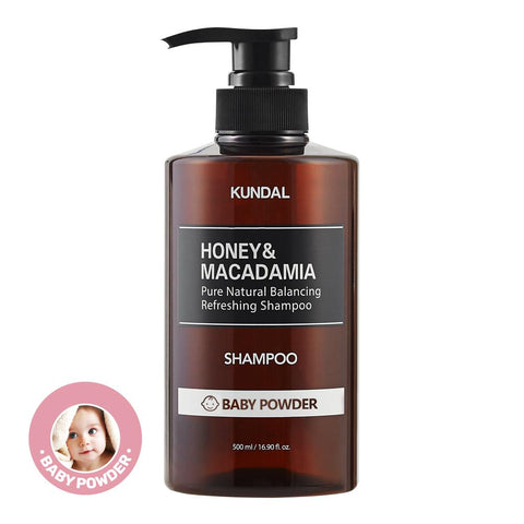 KUNDAL HONEY & MACADAMIA Shampoo - Baby Powder (500ml) - Clearance