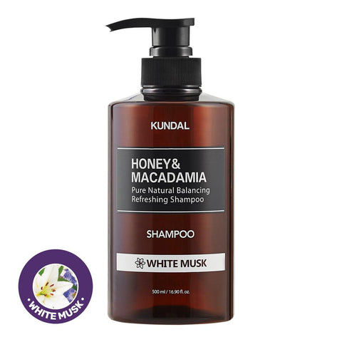 KUNDAL HONEY & MACADAMIA Shampoo - White Musk (500ml) - Clearance