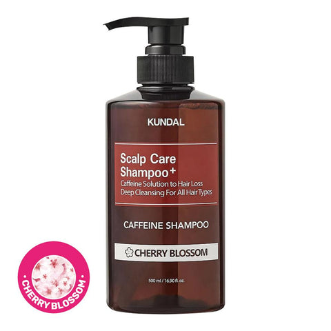 KUNDAL SCAP CARE + CAFFEINE SHAMPOO Scalp Shampoo - Cherry Blossom (500ml)