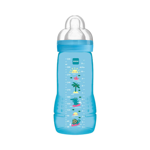 MAM Easy Active Bottle Baby Bottle Fast Flow #Blue (330ml) - Clearance