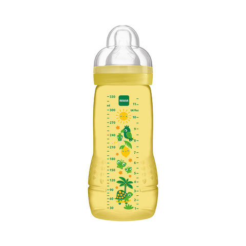 MAM Easy Active Bottle Baby Bottle Fast Flow #Yellow (330ml) - Clearance
