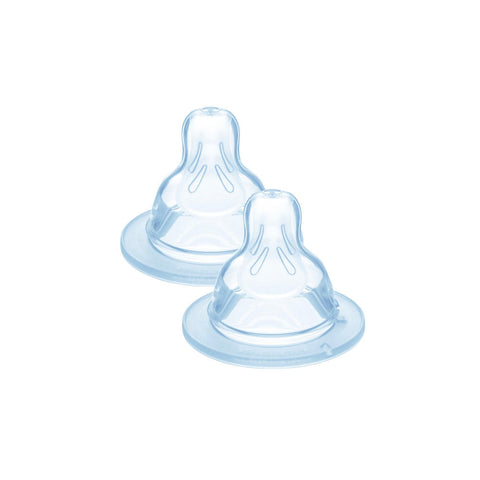 MAM Teats 2 Months+ Size 2 Medium Flow SkinSoft Silicone Nipples for Baby Bottles (2pcs) - Clearance