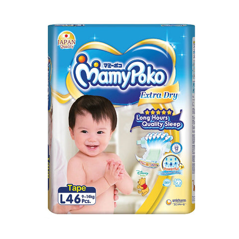 MamyPoko Extra Dry Tape L 9-14kg (46pcs) - Clearance