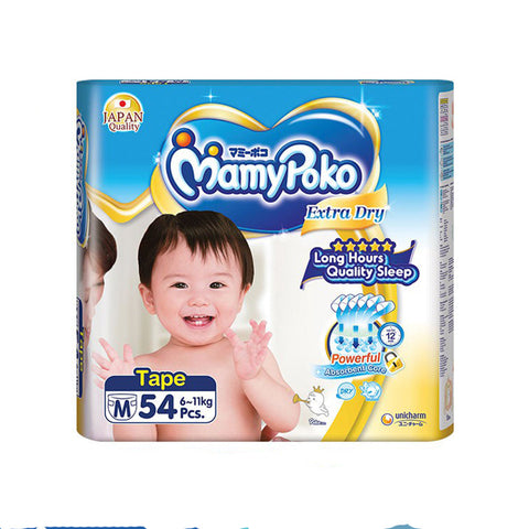 MamyPoko Extra Dry Tape M 6-11kg (54pcs) - Clearance