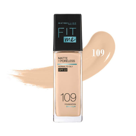 Maybelline Fit Me Matte + Poreless Normal to Oily SPF22 #109 Light Ivory (30ml) - Giveaway