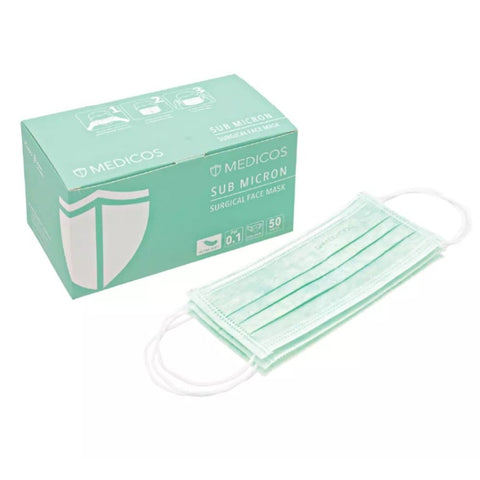 Medicos Surgical Face Mask Ultra Soft Neon Green (50pcs) - Clearance