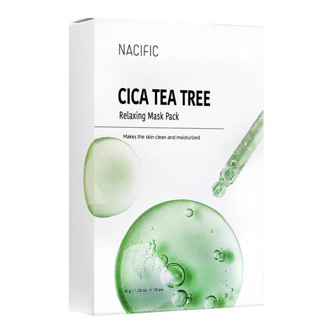 Nacific Cica Tea Tree Relaxing Mask Pack (10pcs) - Clearance