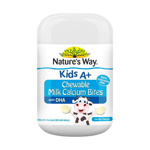 Nature's Way Kids A+ Chewable Milk Calcium Bites With DHA (60pcs) - Clearance