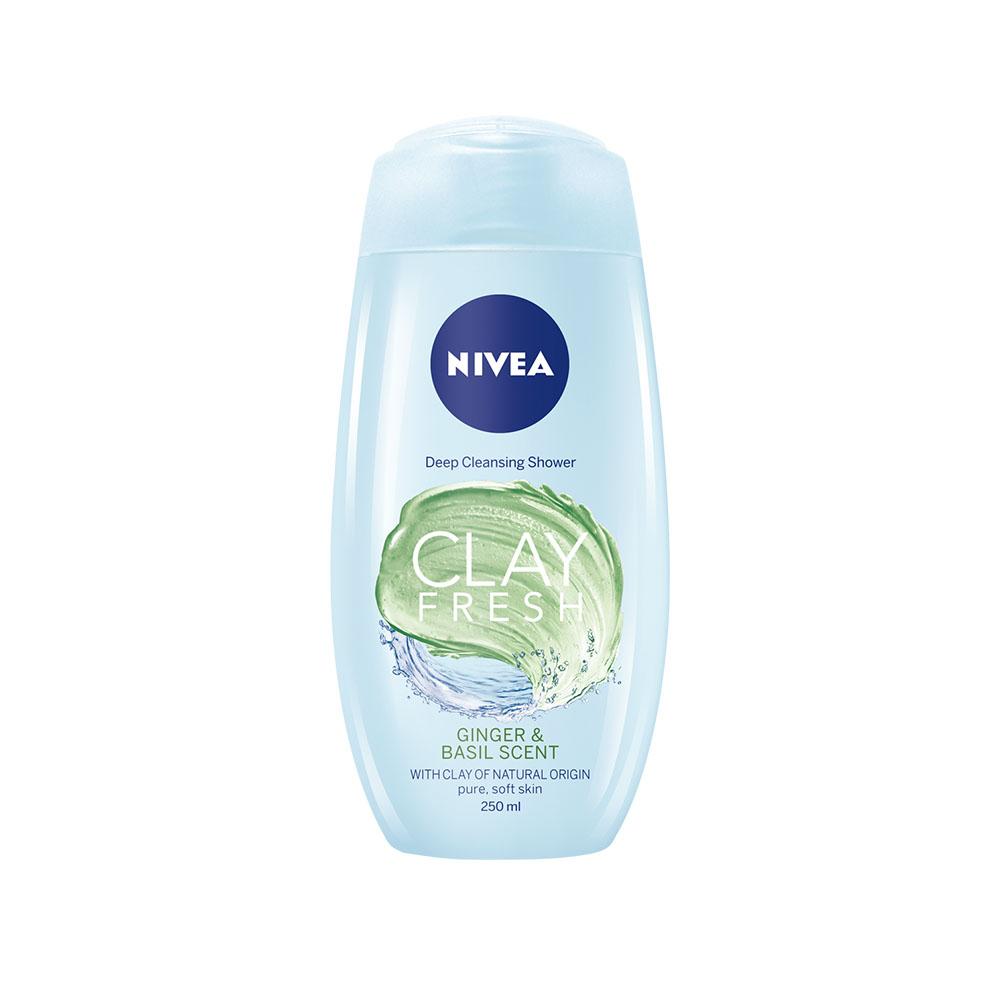 Nivea Deep Cleansing Shower Clay Fresh Ginger & Basil (250ml) - Clearance