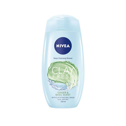 Nivea Deep Cleansing Shower Clay Fresh Ginger & Basil (250ml) - Clearance